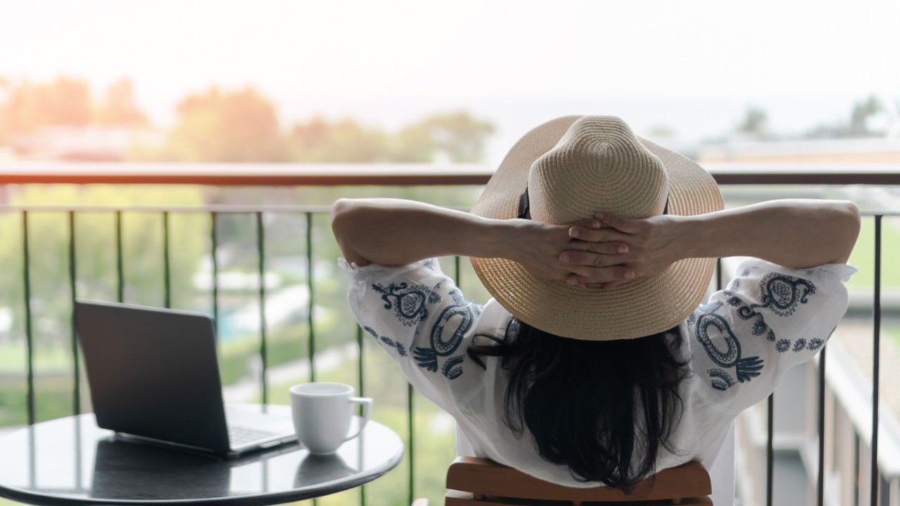 woman relaxing on chair