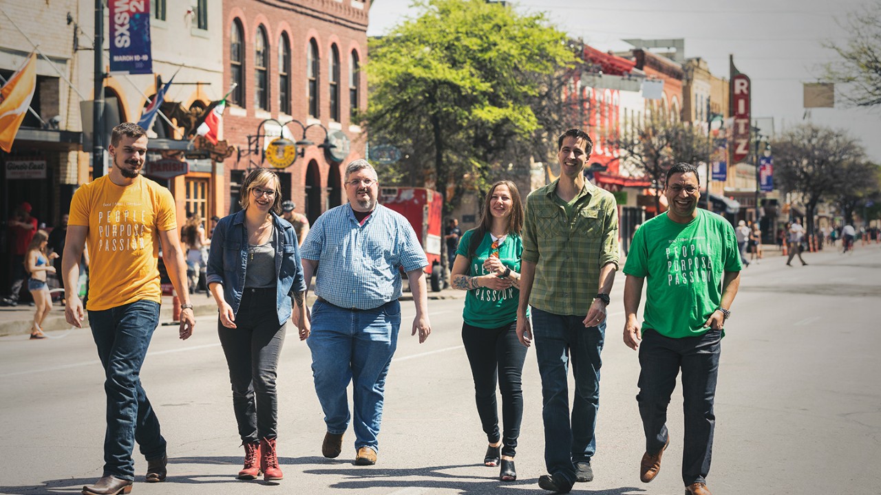 Austin, TX, Booz Allen employees walking downtown