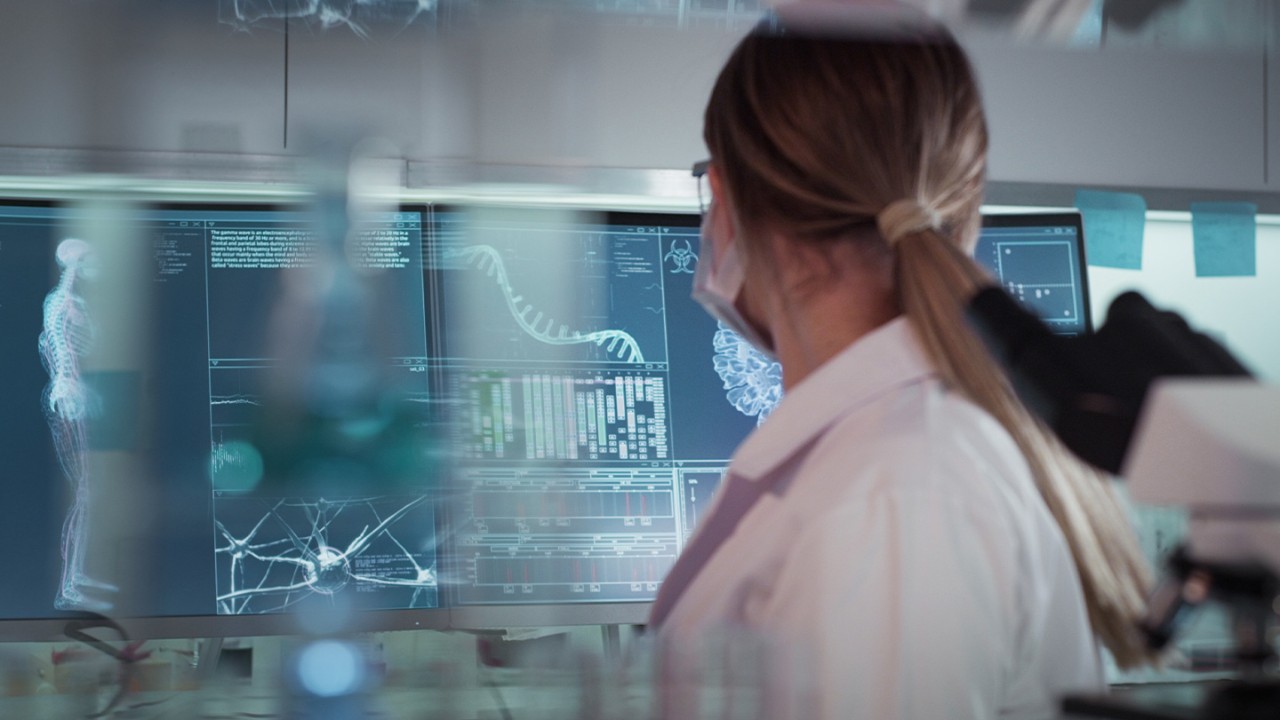 Female doctor working in a laboratory