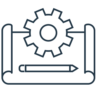 image of a pencil paper and gear